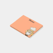 Menu du chef chouette mignon sur un Post-It orange (Incliné)