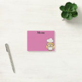 Menu du chef hibou mignon sur post-it rose (Bureau)