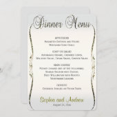 Menu du dîner | Argent et Or (Devant / Derrière)