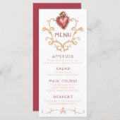 Menu du dîner baroque Sacré-Coeur (Devant / Derrière)