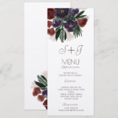 Menu du dîner Bouquet de botanique rustique aquare (Devant / Derrière)