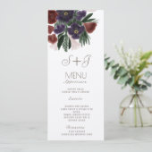Menu du dîner Bouquet de botanique rustique aquare (Debout devant)