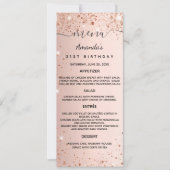 Menu du dîner d'anniversaire Carte de parties scin (Devant)