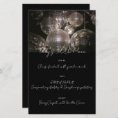 Menu du dîner d'anniversaire de la boîte de nuit S (Devant / Derrière)