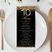 Menu du dîner d'anniversaire des 10 ans de Gold Di