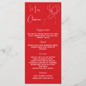 Menu du dîner de fête de Noël renne rouge (Devant)