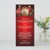 Menu du dîner de la fête de Noël avec boules rouge (Debout devant)