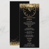 Menu du dîner de la soirée du Nouvel An (Devant / Derrière)