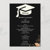 Menu du dîner de la soirée Whimsical black Graduat (Devant)