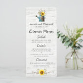 Menu du dîner de mariage à la ferme Sunflower & Ru (Debout devant)