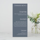 Menu du dîner de mariage et bar - Bleu et Blanc - (Debout devant)