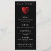 Menu du dîner de mariage et du bar - Roses rouges (Dos)