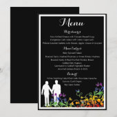 Menu du dîner de mariage gay avec des fioritures a (Devant / Derrière)