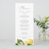 Menu du dîner de mariage moderne Lemon Garden (Debout devant)