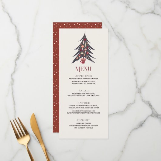 Menu du dîner de Noël (Devant/Arrière en situation)