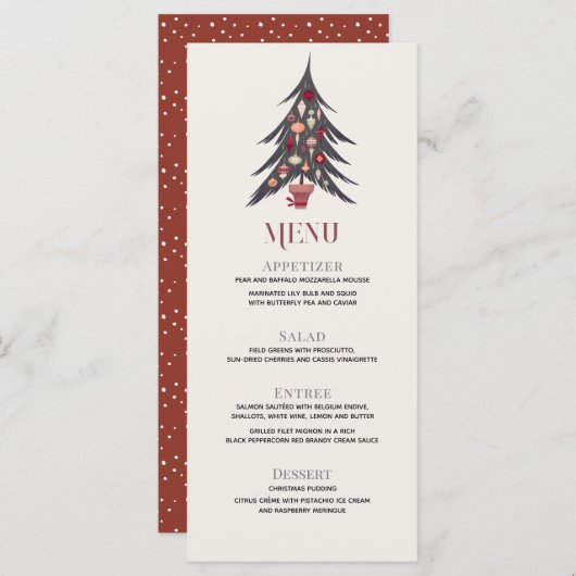 Menu du dîner de Noël (Devant / Derrière)