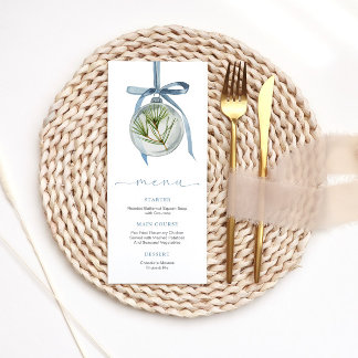 Menu du dîner de Noël Bleu