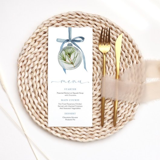 Menu du dîner de Noël Bleu