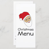 Menu du dîner de Noël du Père Noël (Devant / Derrière)
