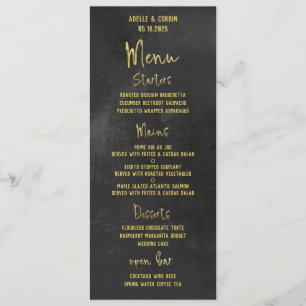 Menu du dîner de Noël Script de calligraphie d'or