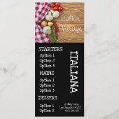 menu du dîner de pizza de restaurant italien (Devant)