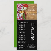 menu du dîner de pizza de restaurant italien (Devant / Derrière)