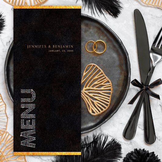 Menu du dîner de réception de mariage Diamant Or N