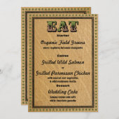 Menu du dîner de réception de style occidental (Devant / Derrière)