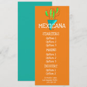 menu du dîner de restaurant mexicain (Devant / Derrière)
