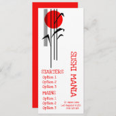 Menu du dîner de sushi de restaurant japonais de s (Devant / Derrière)