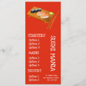 Menu du dîner de sushi de restaurant japonais de s (Devant)