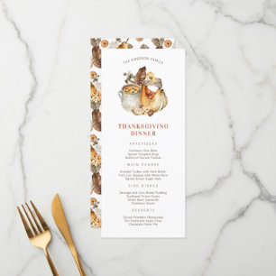 Menu du dîner de Thanksgiving