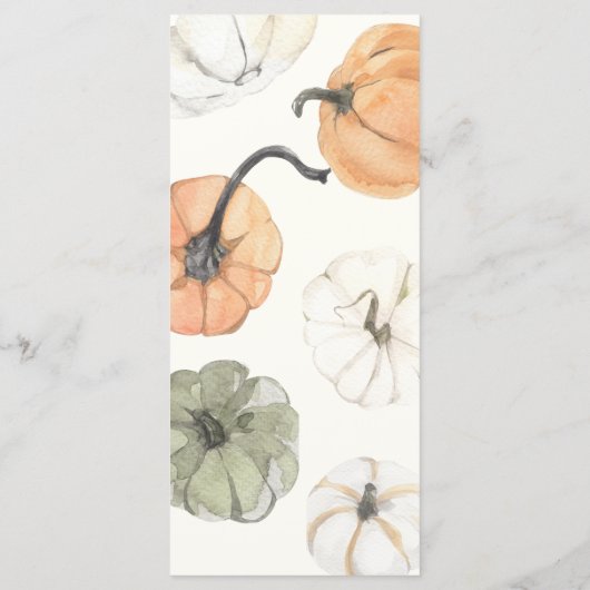 Menu du dîner de Thanksgiving citrouille (Dos)