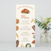 Menu du dîner de Thanksgiving de dinde (Debout devant)