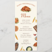 Menu du dîner de Thanksgiving de dinde (Devant)