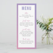 MENU DU DÎNER dégradé ombré rose violet étoile mod (Debout devant)