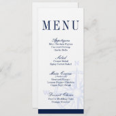 Menu du dîner du Mariage nautique du Rose Compass (Devant / Derrière)
