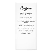 Menu du dîner du programme de mariage blanc noir (Devant)