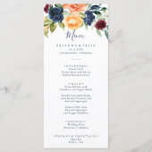Menu du dîner Floral Élégant Multicolore (Devant)