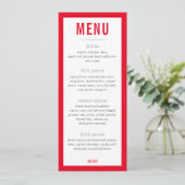 MENU DU DÎNER grille métallique moderne rouge noir (Debout devant)