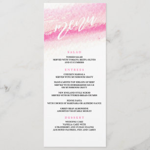 menu du dîner mariage