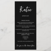 Menu du dîner mariage avec nom de salon (Devant)