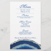 Menu du dîner Mariage Blue Agate (Devant)