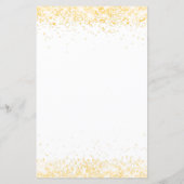 Menu du dîner mariage confetti d'or blanc (Dos)