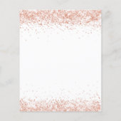 Menu du dîner mariage confetti d'or rose blanche (Dos)