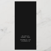 Menu du dîner Mariage de calligraphie noire modern (Dos)