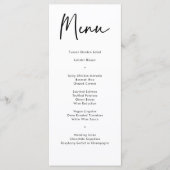 Menu du dîner Mariage de calligraphie noire modern (Devant)