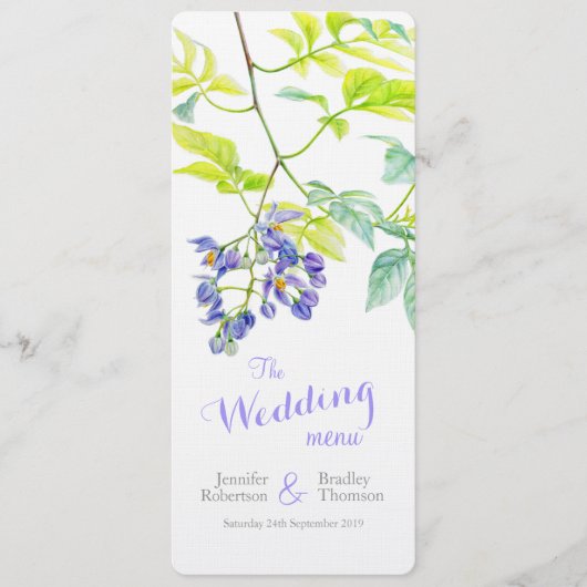 Menu du dîner mariage de creeper de pommes de terr (Devant)