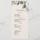 Menu du dîner Mariage Magnolias et Papillon blanc (Devant)