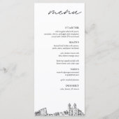 Menu du dîner Mariage moderne Newark Skyline (Devant)